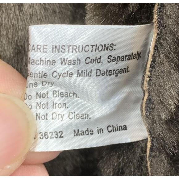 Vintage Women's Gallery Brown Faux Fur Polyester Button Down Long Coat Large - Picture 12 of 16